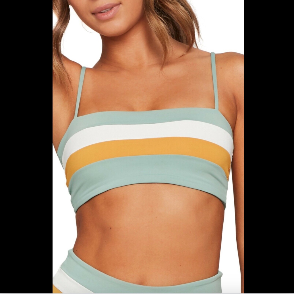 Nwd $88 L Space Rebel Stripe Bikini Top Sz Xs